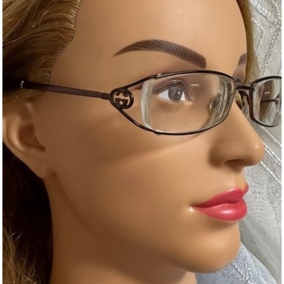 Gucci glasses eyeglasses clear fashion designer luxury brown gold